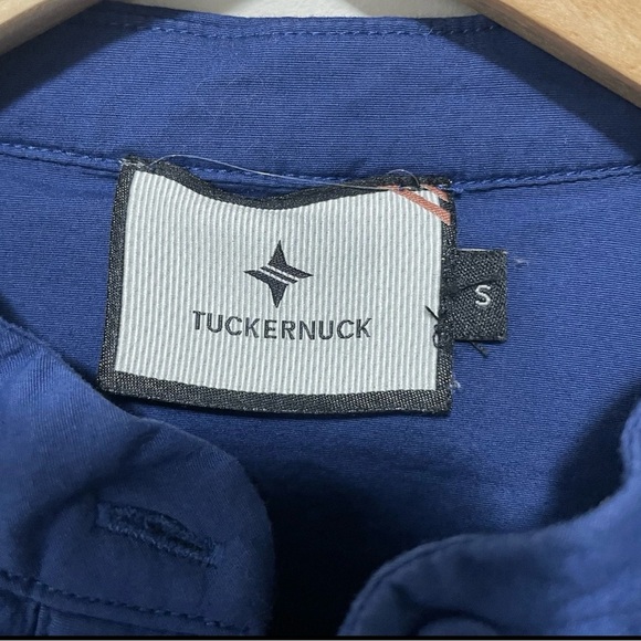 Tuckernuck Royal Shirt Dress Small Blue Cotton Poplin Button-Up Midi - Picture 3 of 7